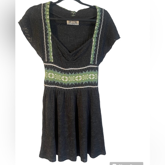 Free People gray knit Nordic sweater dress women’s medium - Picture 1 of 7